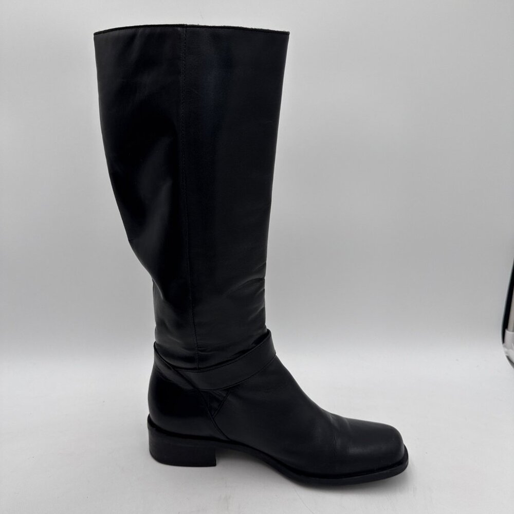 Etienne Aigner Boots Womens Size 7.5 Black Leather Tall Riding Equestrian Legacy - Picture 5 of 12
